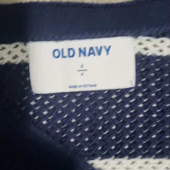 OLD NAVY Blue and White Striped Button-Up Knit Sweater. Size Small - Picture 3 of 8